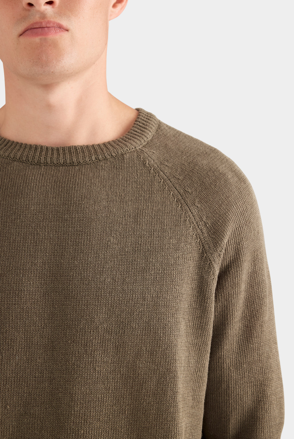 Linen Raglan Sweater - Olive