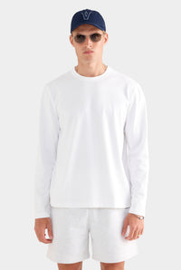 Long Sleeve Heavy Weight Cotton Logo T-Shirt - Off White