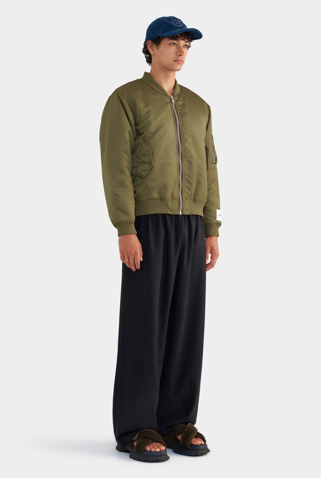 Nylon Bomber Jacket - Khaki