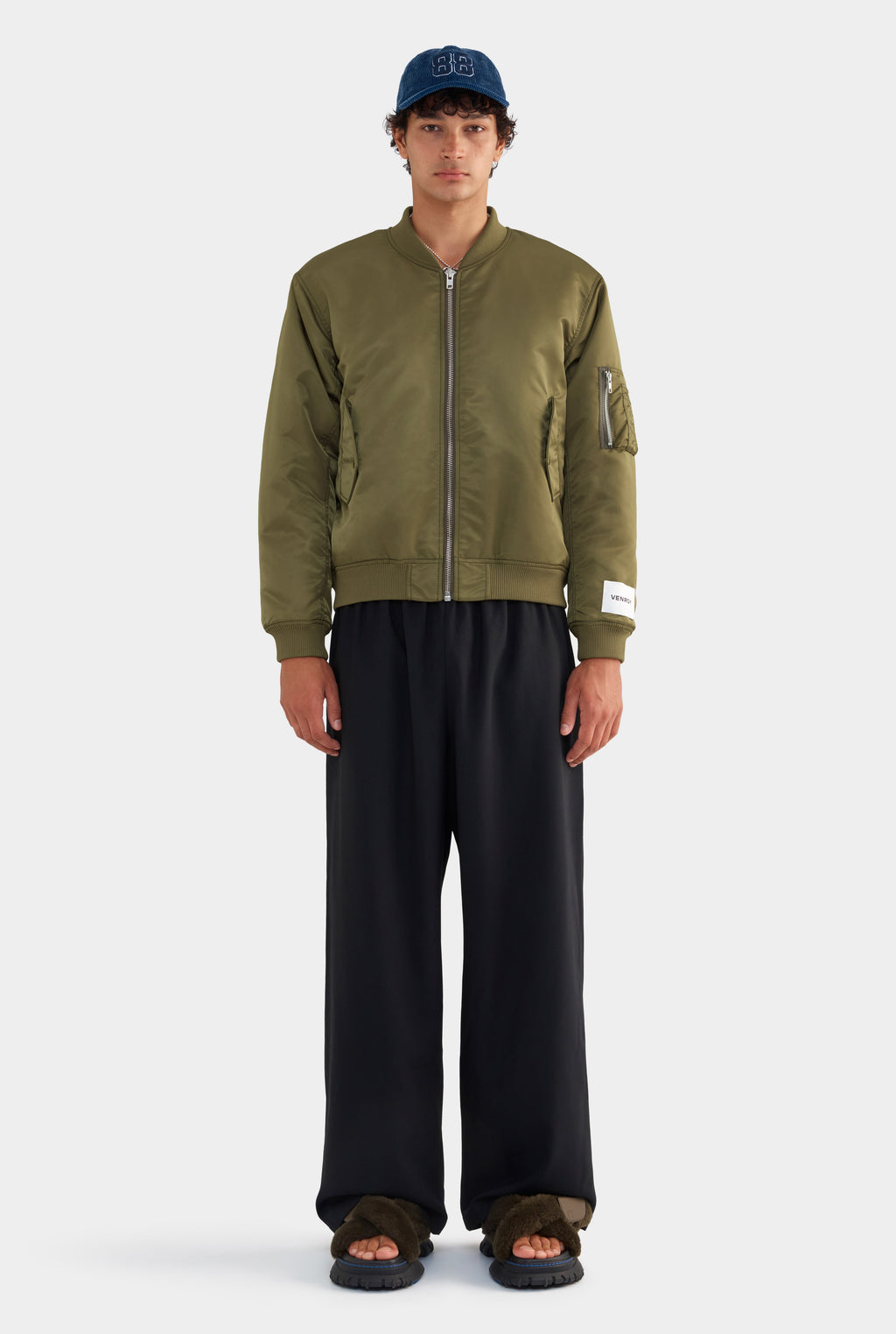 Nylon Bomber Jacket - Khaki