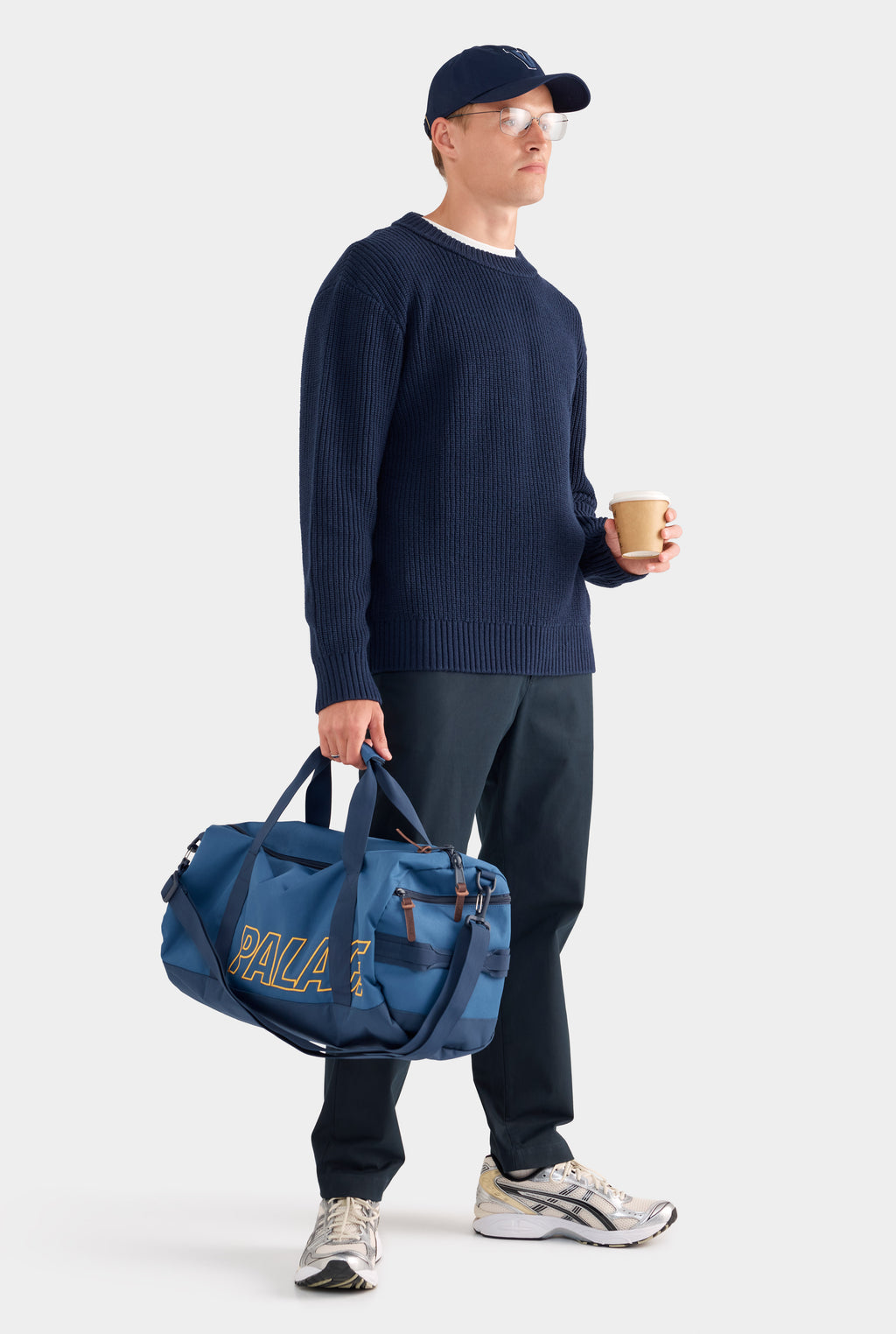 Oversized Cotton Knit Sweater - Navy