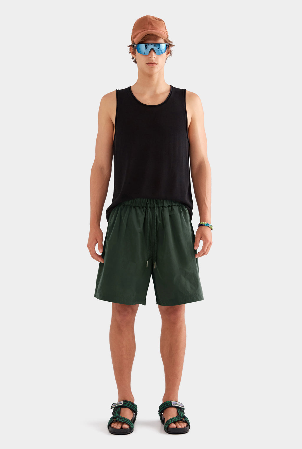 Oversized Taffeta Short - Forest Green