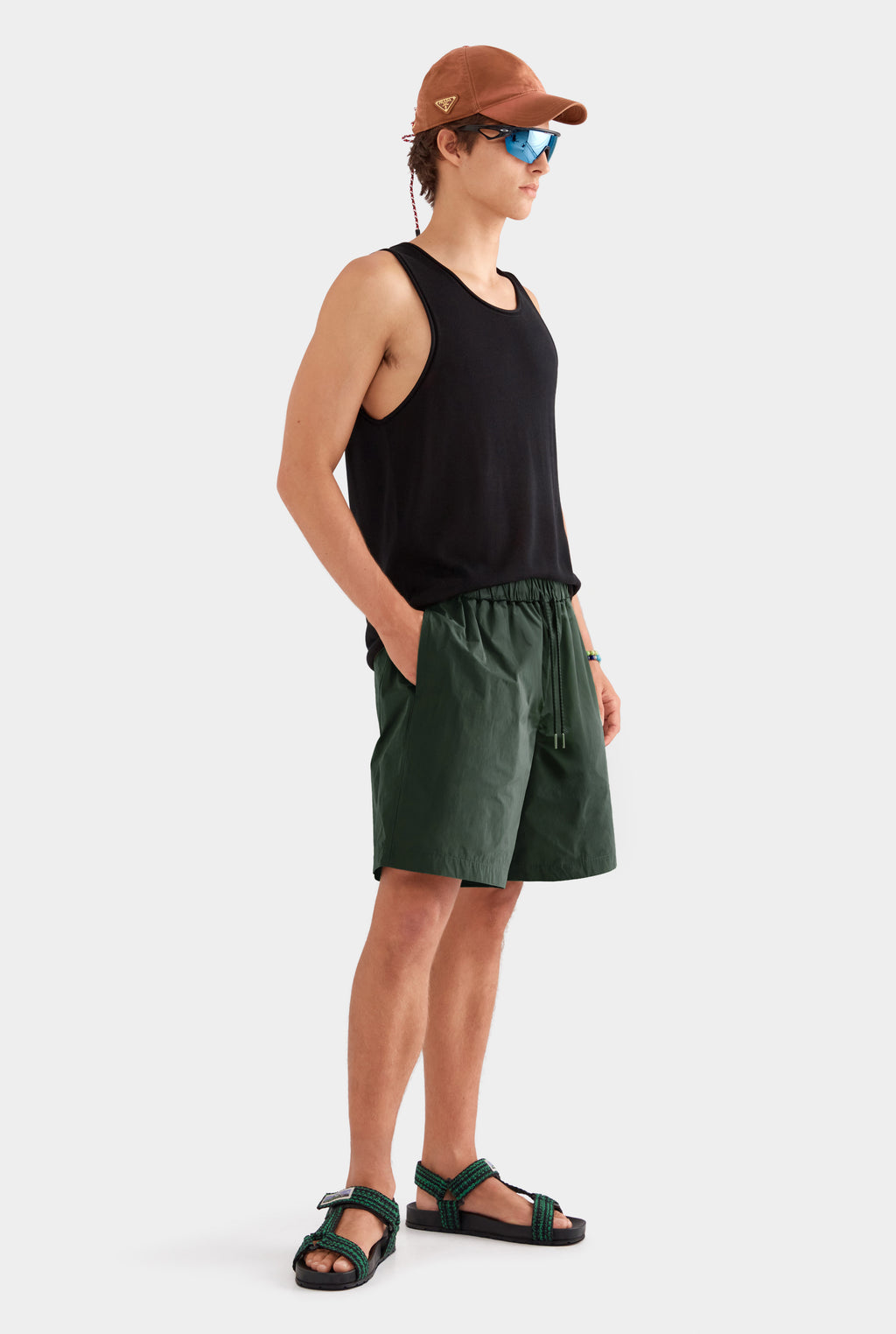 Oversized Taffeta Short - Forest Green