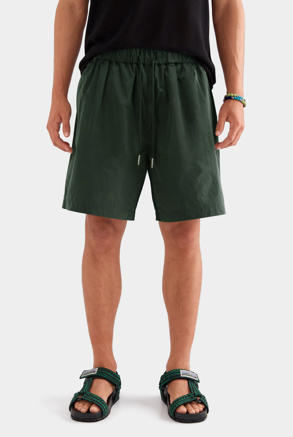 Oversized Taffeta Short - Forest Green