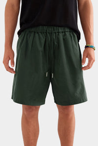 Oversized Taffeta Short - Forest Green