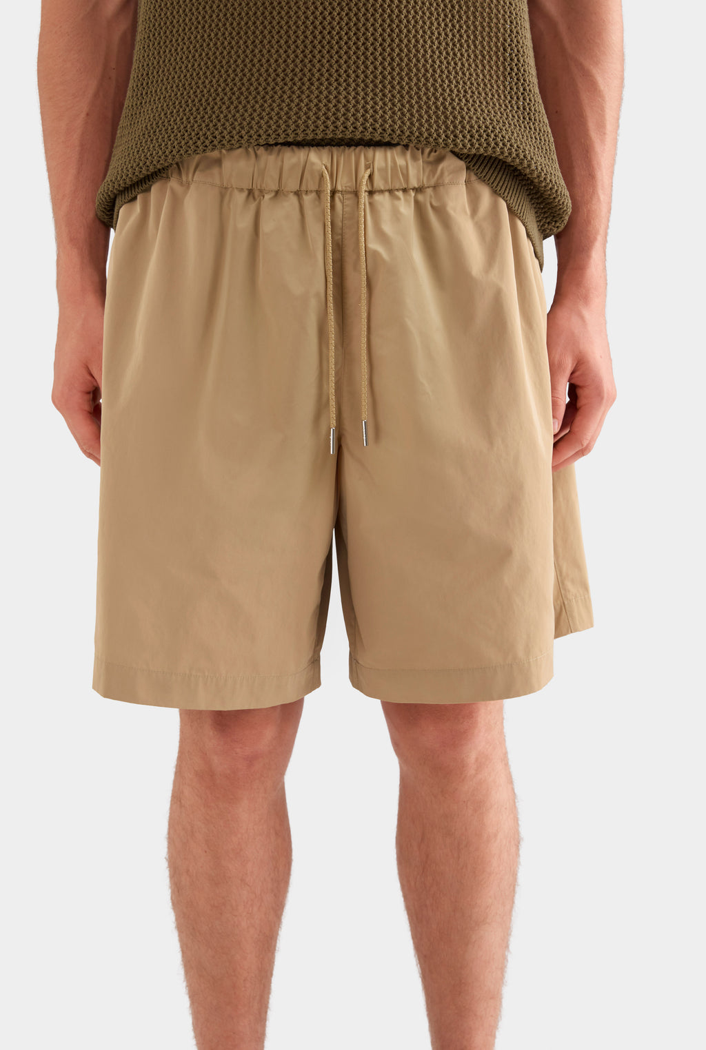 Oversized Taffeta Short - Tan