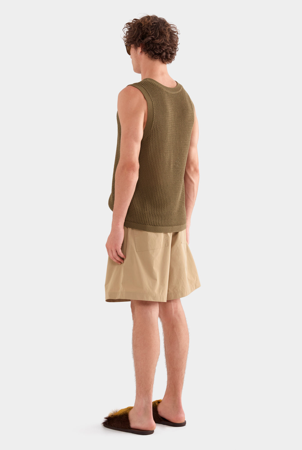 Oversized Taffeta Short - Tan