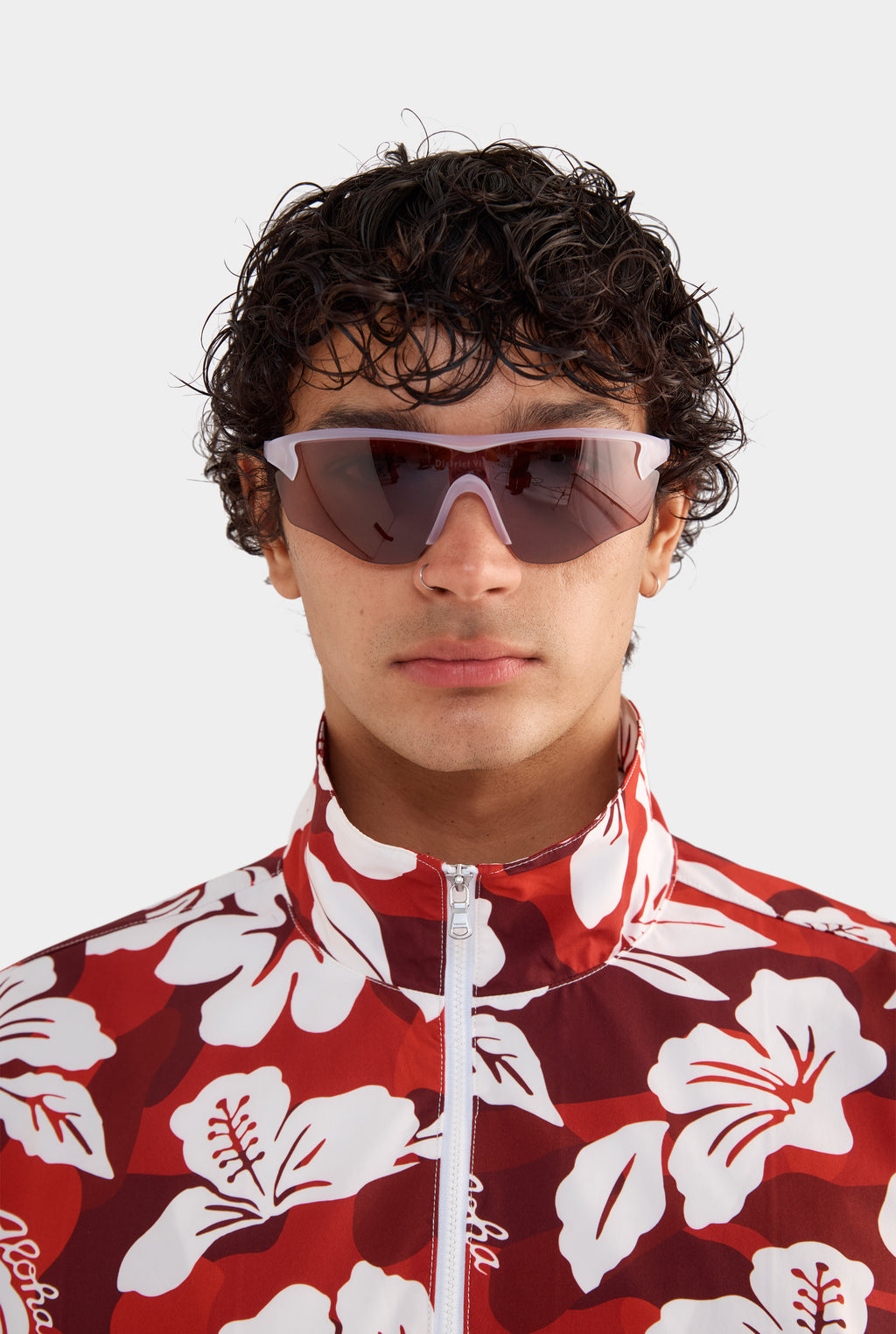Panelled Nylon Quarter Zip - Red Hibiscus Camo