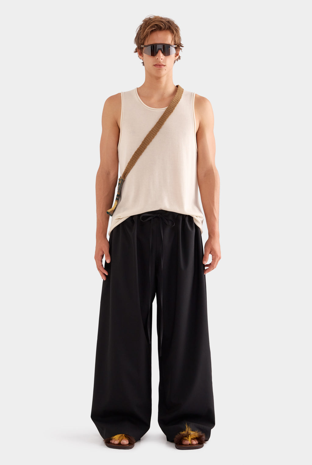 Paperbag Wool Pant - Black
