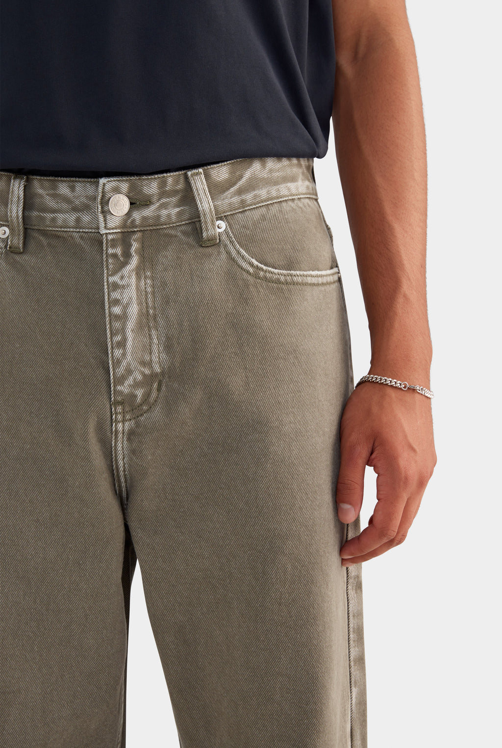 Pigment Dyed Denim Jean - Smokey Olive