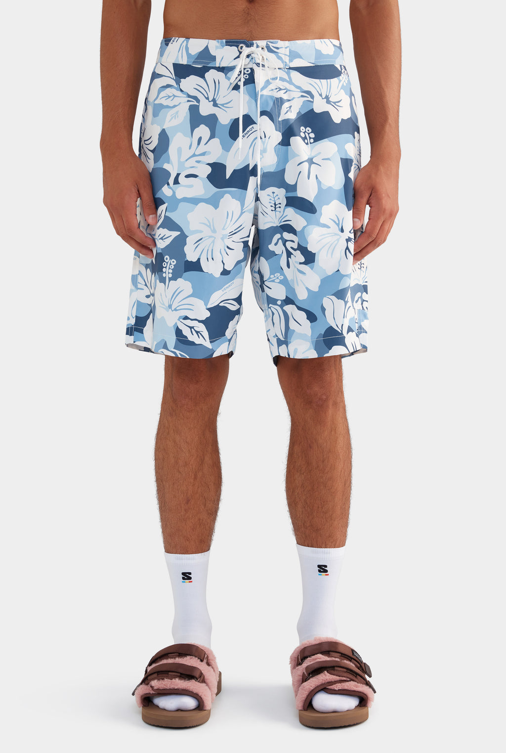 Printed Boardshort - Blue Hibiscus Camo