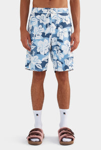Printed Boardshort - Blue Hibiscus Camo