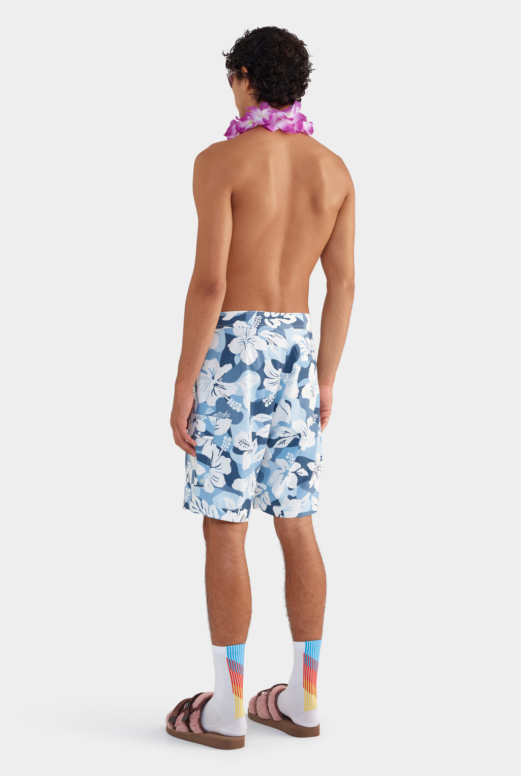 Printed Boardshort - Blue Hibiscus Camo