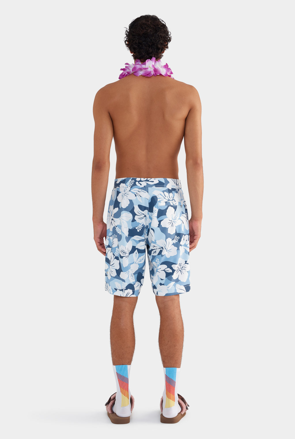 Printed Boardshort - Blue Hibiscus Camo