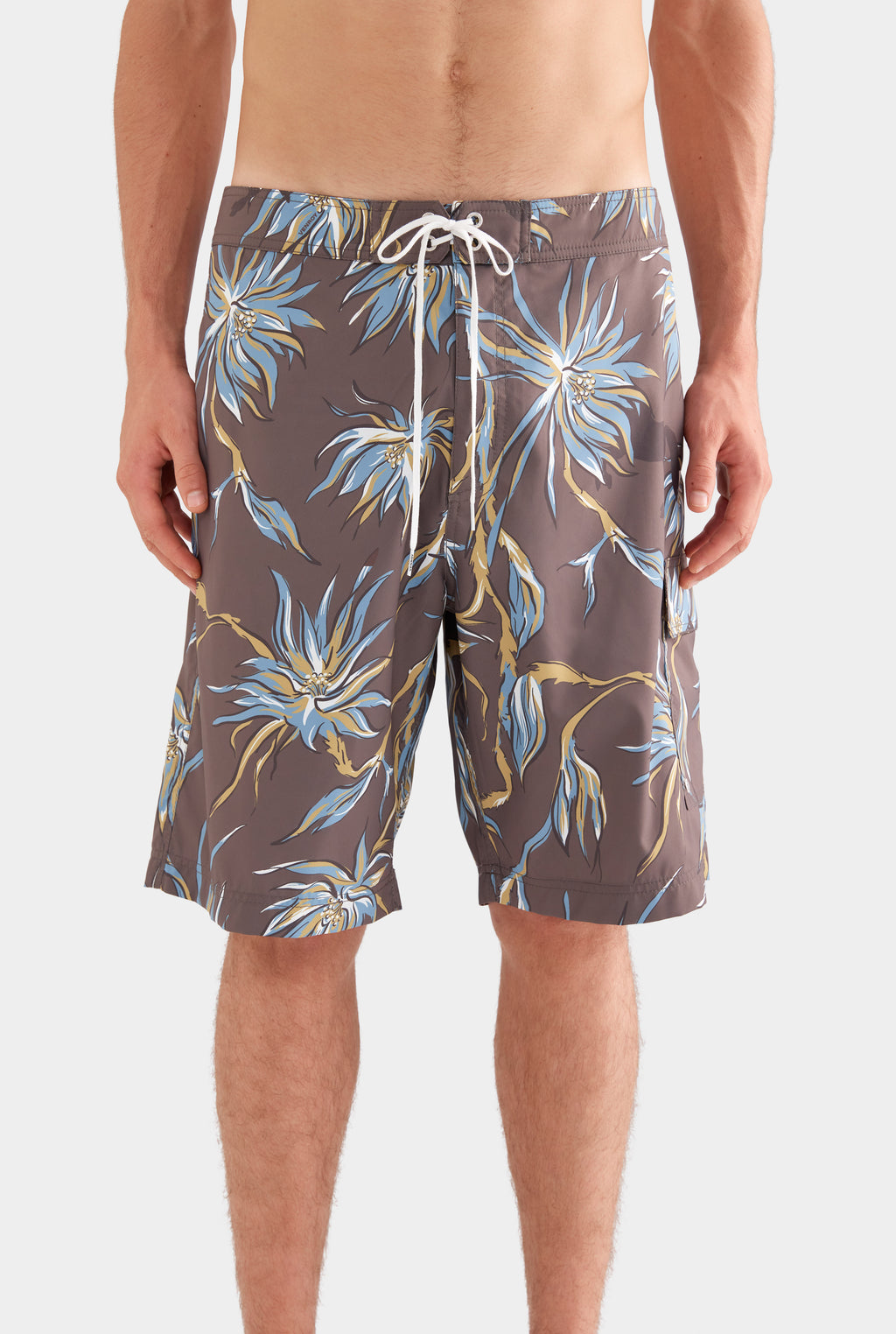 Printed Boardshort - Charcoal Floral Horse Print
