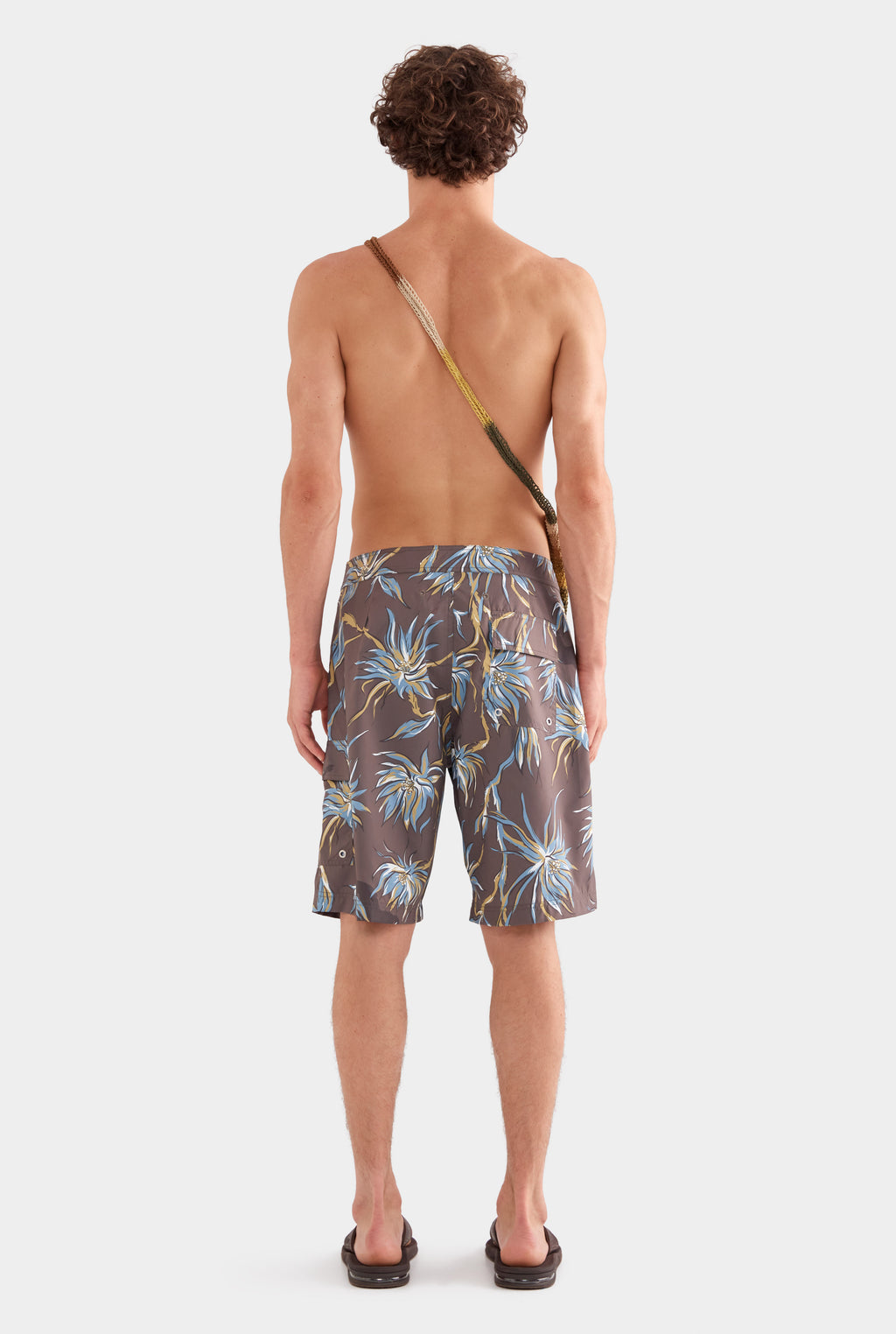 Printed Boardshort - Charcoal Floral Horse Print