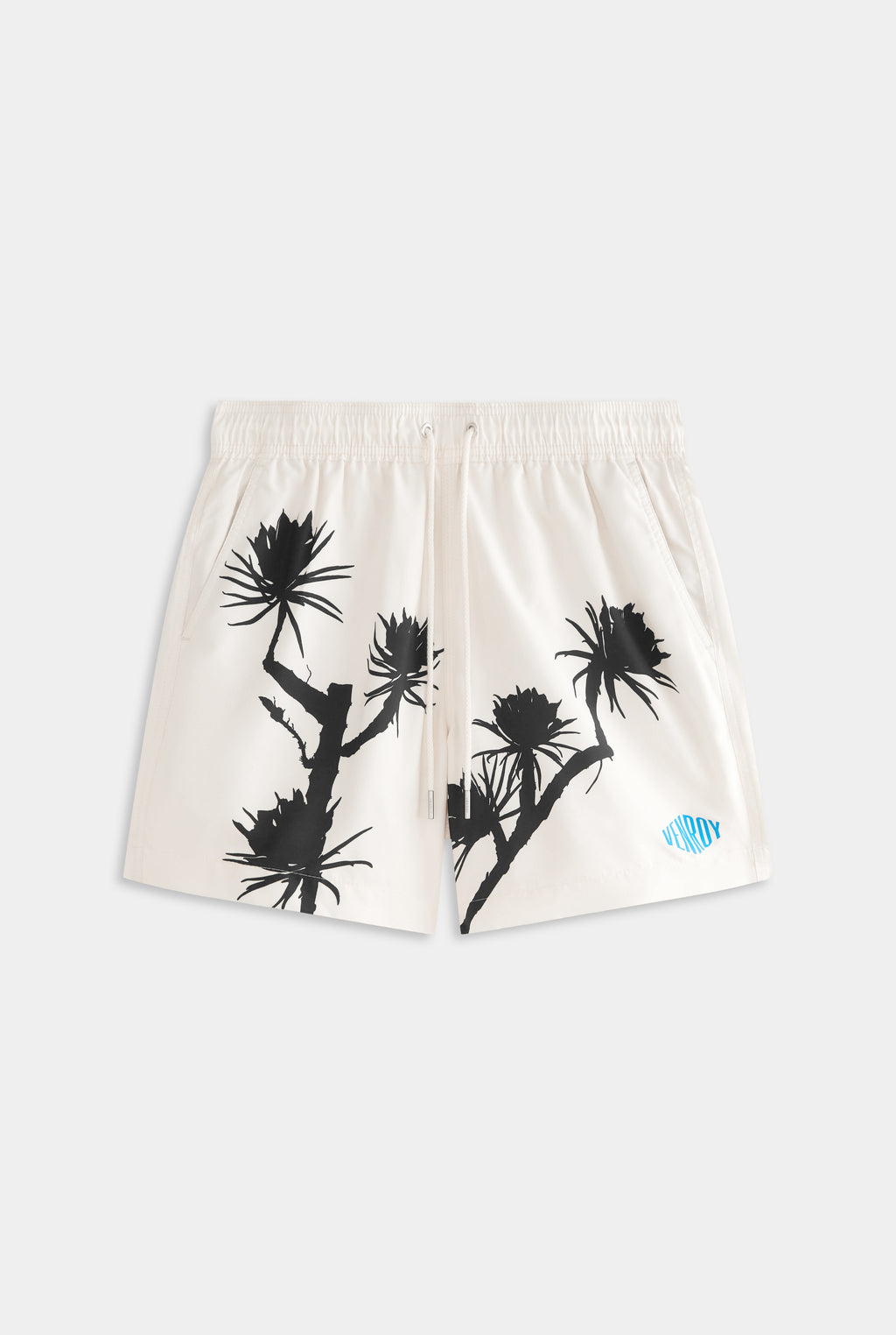 Printed Swim Short - Cream/Cactus Stamp