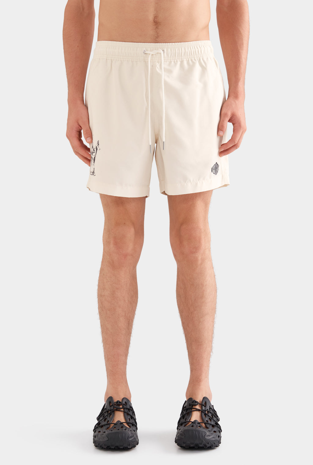 Printed Swim Short - Vanilla Cream/Siurell Stamp