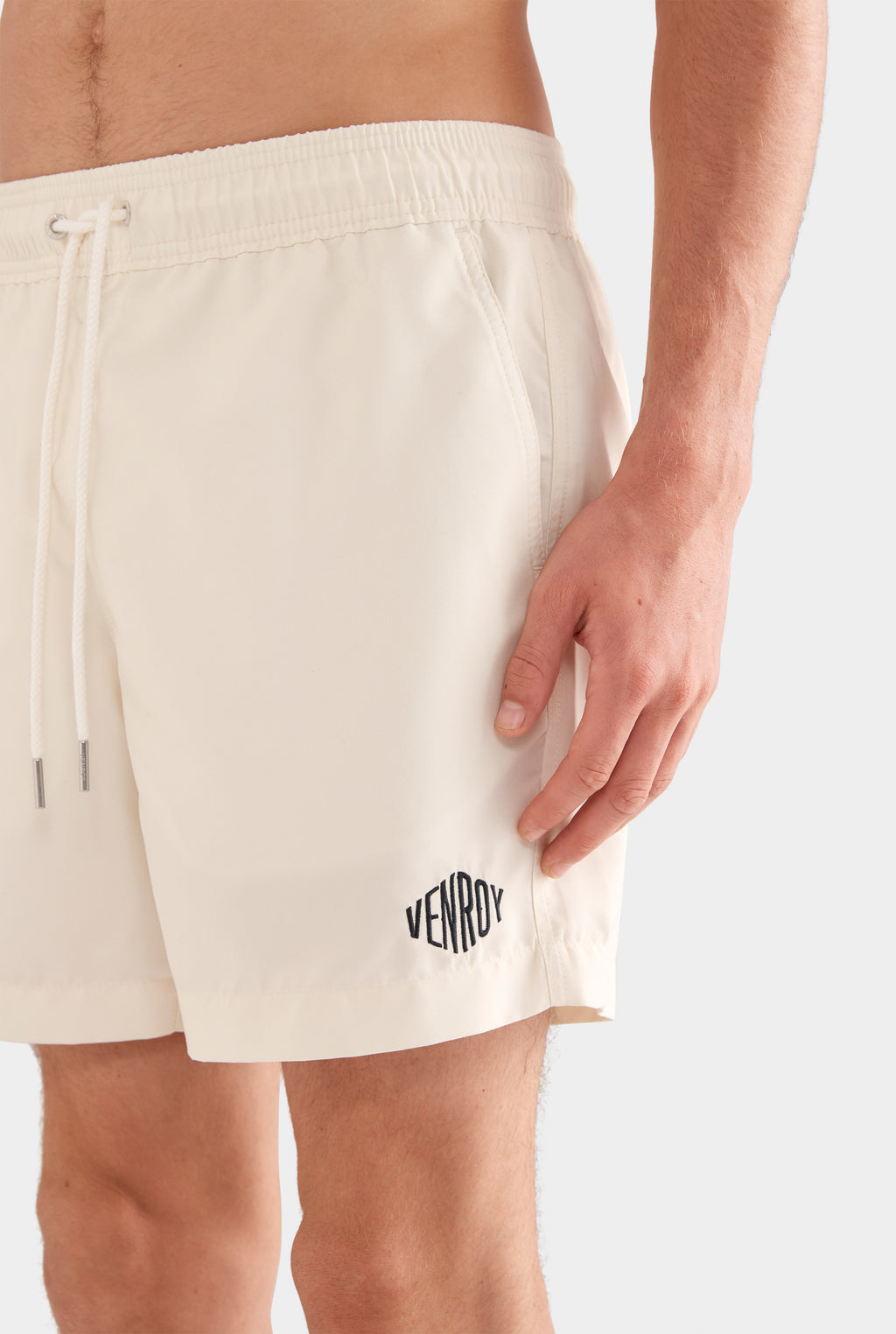 Printed Swim Short - Vanilla Cream/Siurell Stamp
