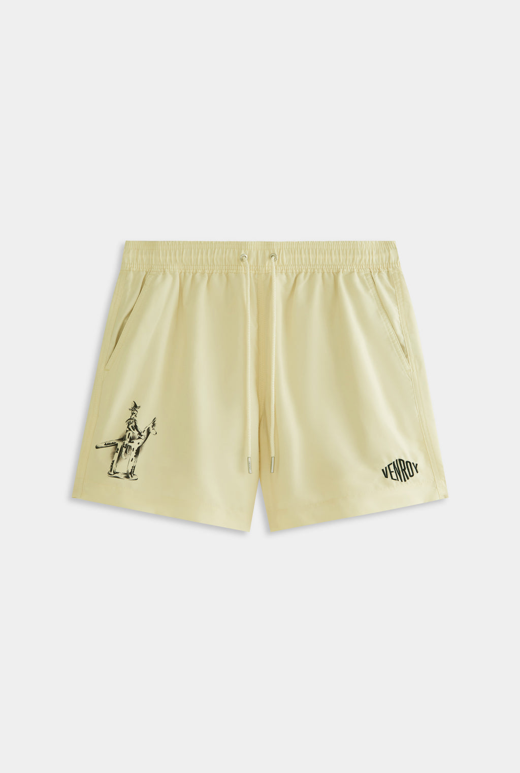 Printed Swim Short - Vanilla Cream/Siurell Stamp