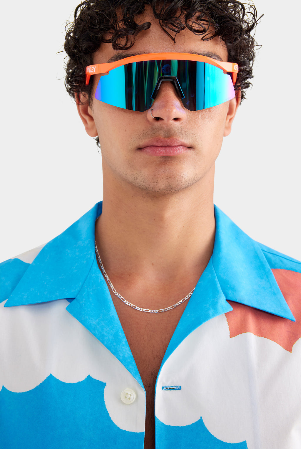 Printed Boxy Cotton Camp Collar Shirt - Bondi Surf Scene