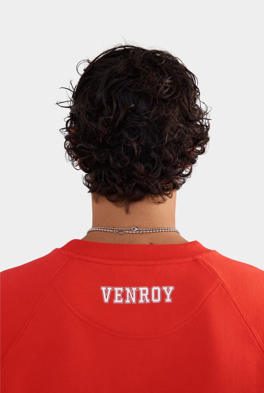 Raglan Fleece Track Crewneck - Red