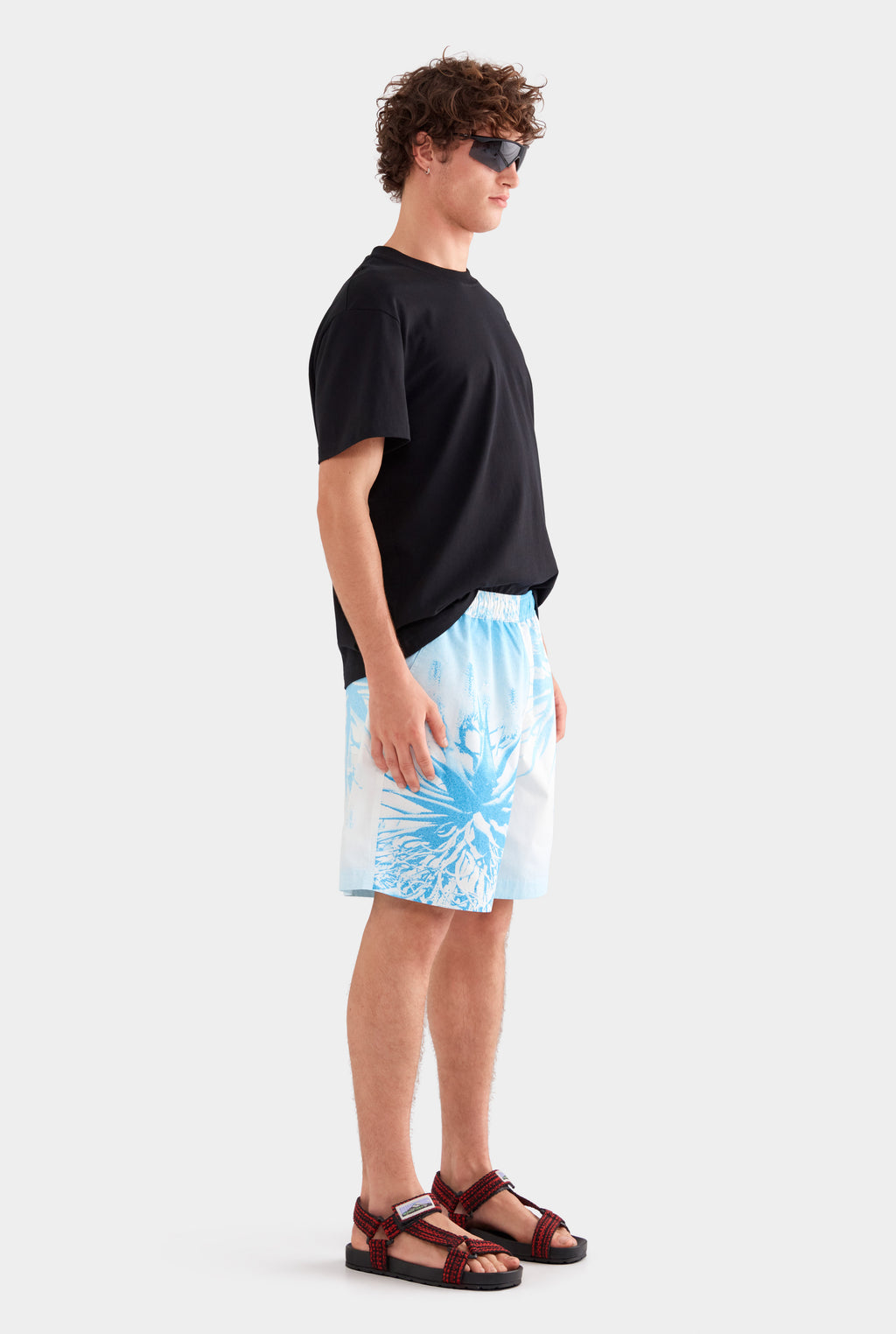 Relaxed Cotton Short - Cactus Print Negative
