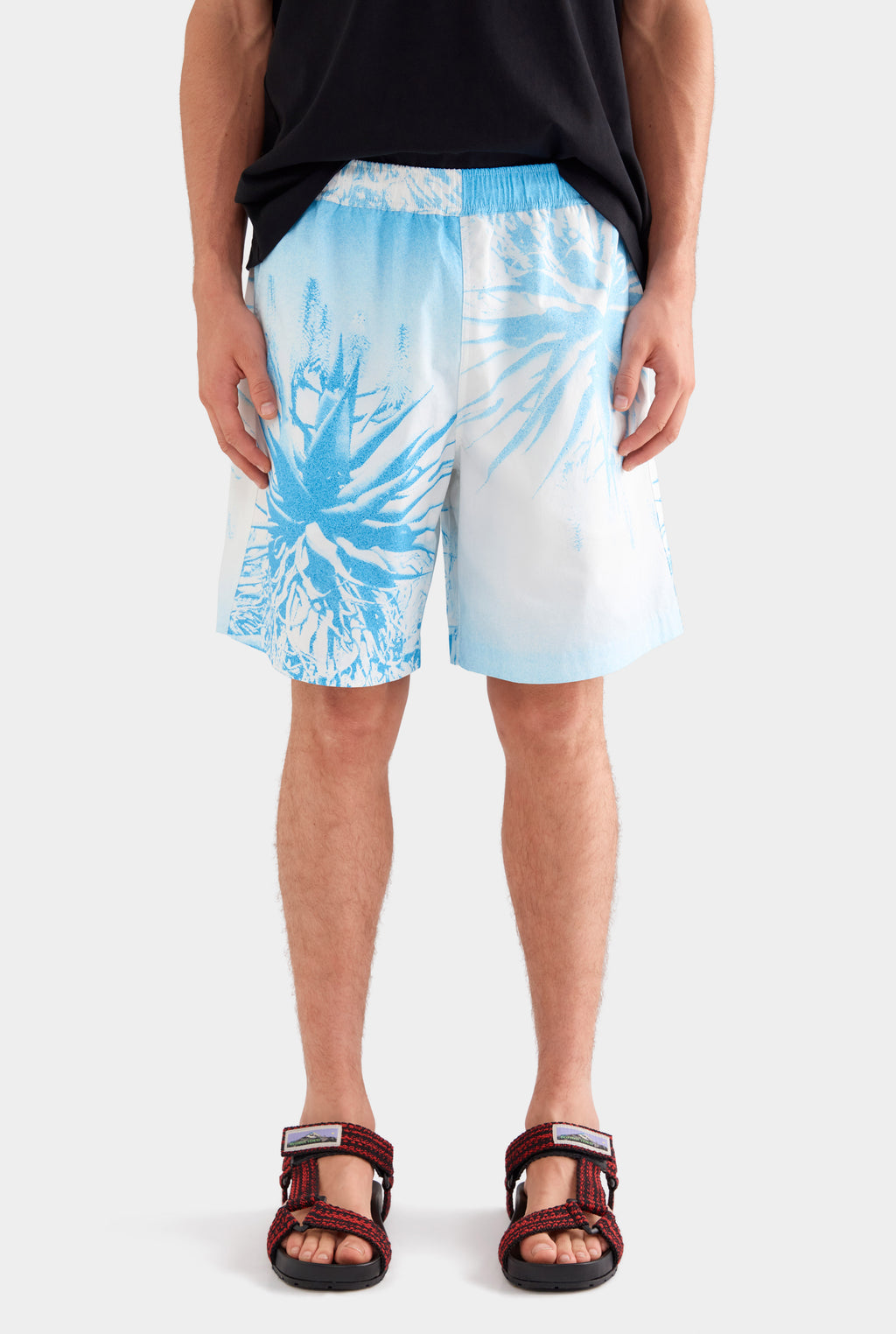 Relaxed Cotton Short - Cactus Print Negative
