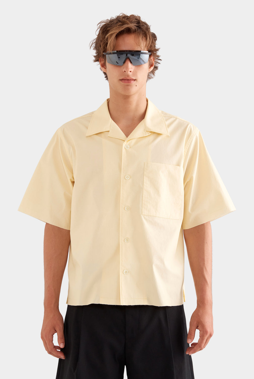 Relaxed Cotton Short Sleeve Shirt - Dusty Yellow/Red Que Lindo