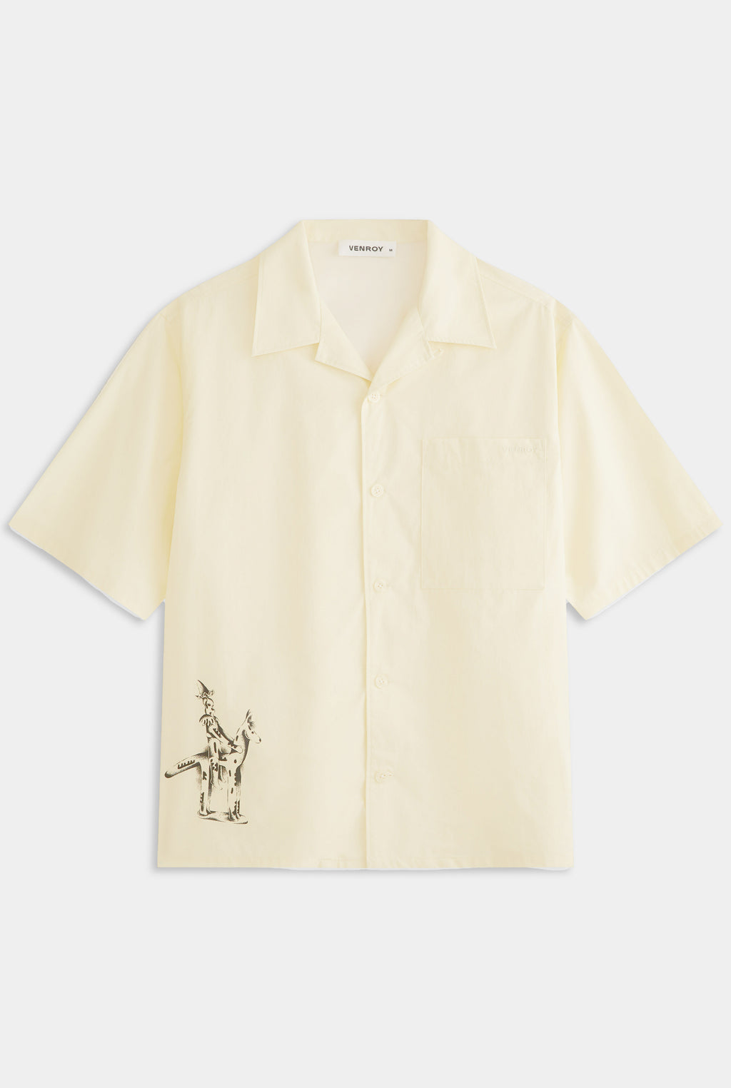 Relaxed Cotton Short Sleeve Shirt - Vanilla Cream/Siurell Stamp