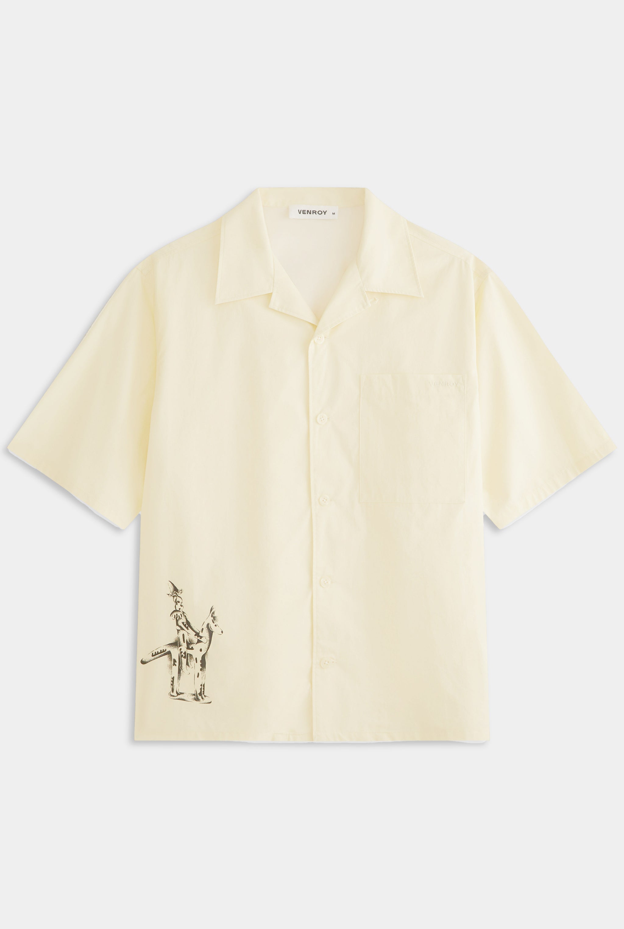 Relaxed Cotton Short Sleeve Shirt - Vanilla Cream/Siurell Stamp