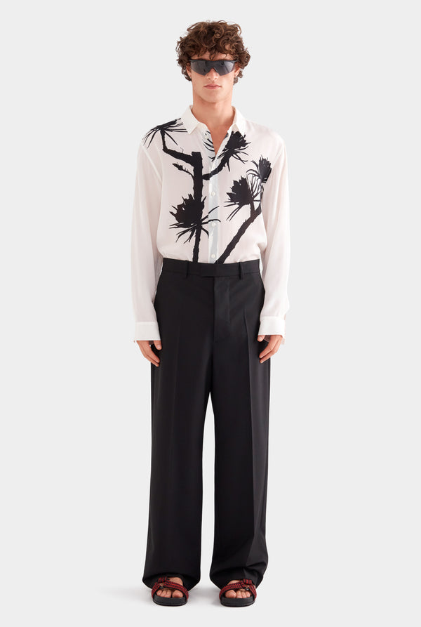 Relaxed Wool Suit Pant - Black