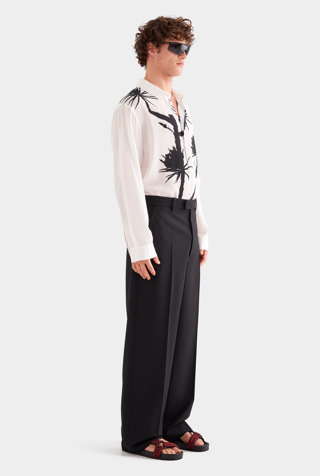 Relaxed Wool Suit Pant - Black