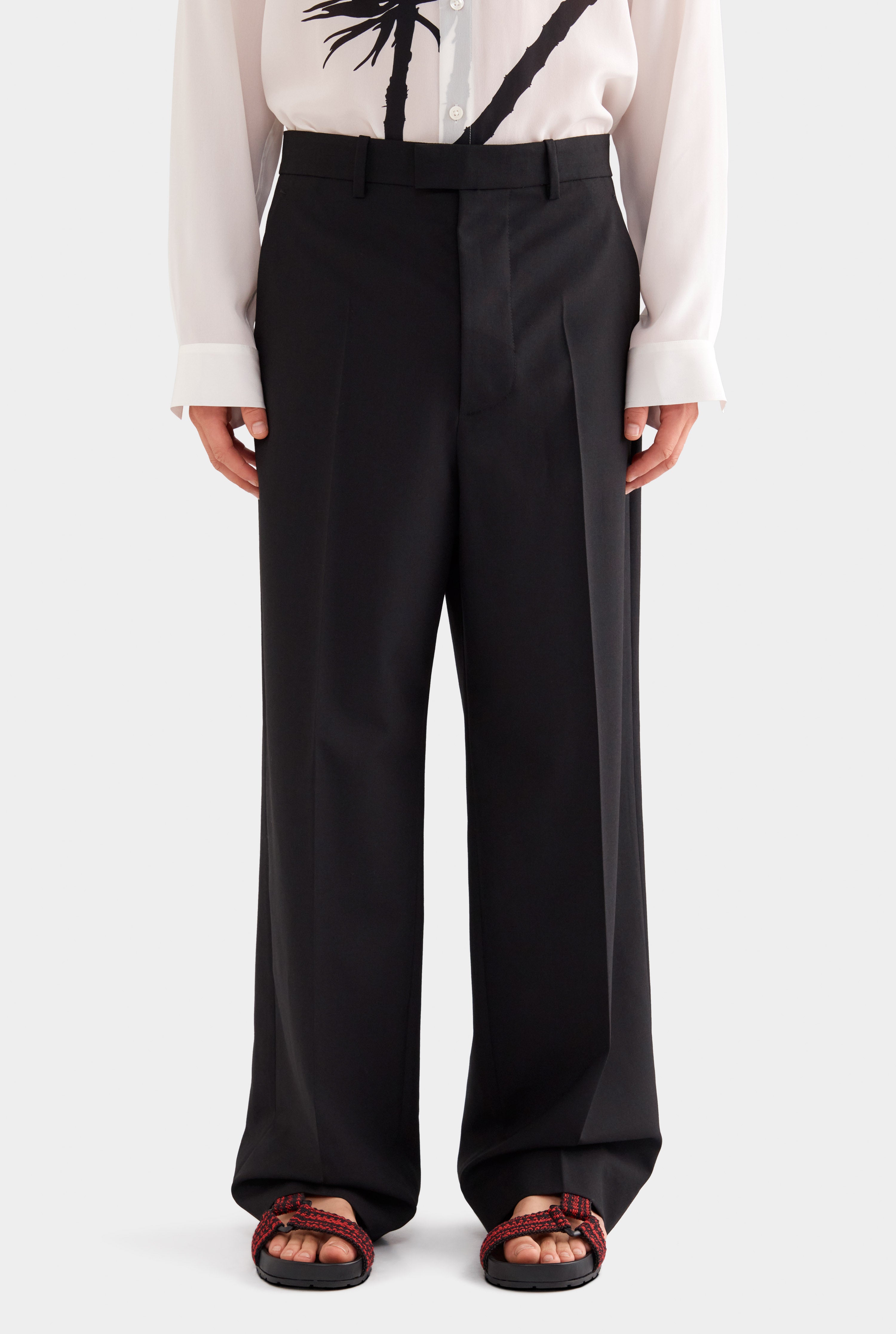 Relaxed Wool Suit Pant - Black