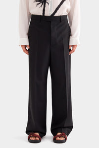 Relaxed Wool Suit Pant - Black