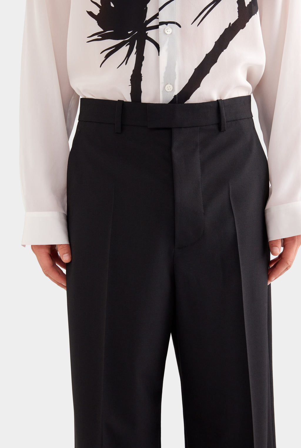 Relaxed Wool Suit Pant - Black