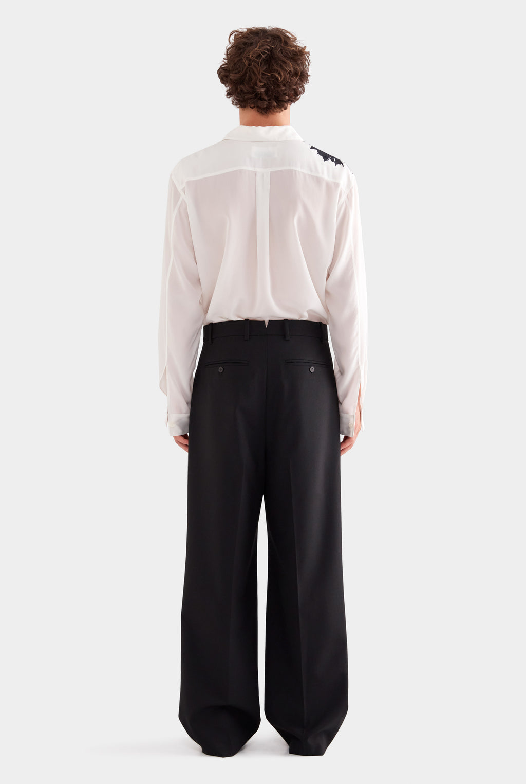 Relaxed Wool Suit Pant - Black