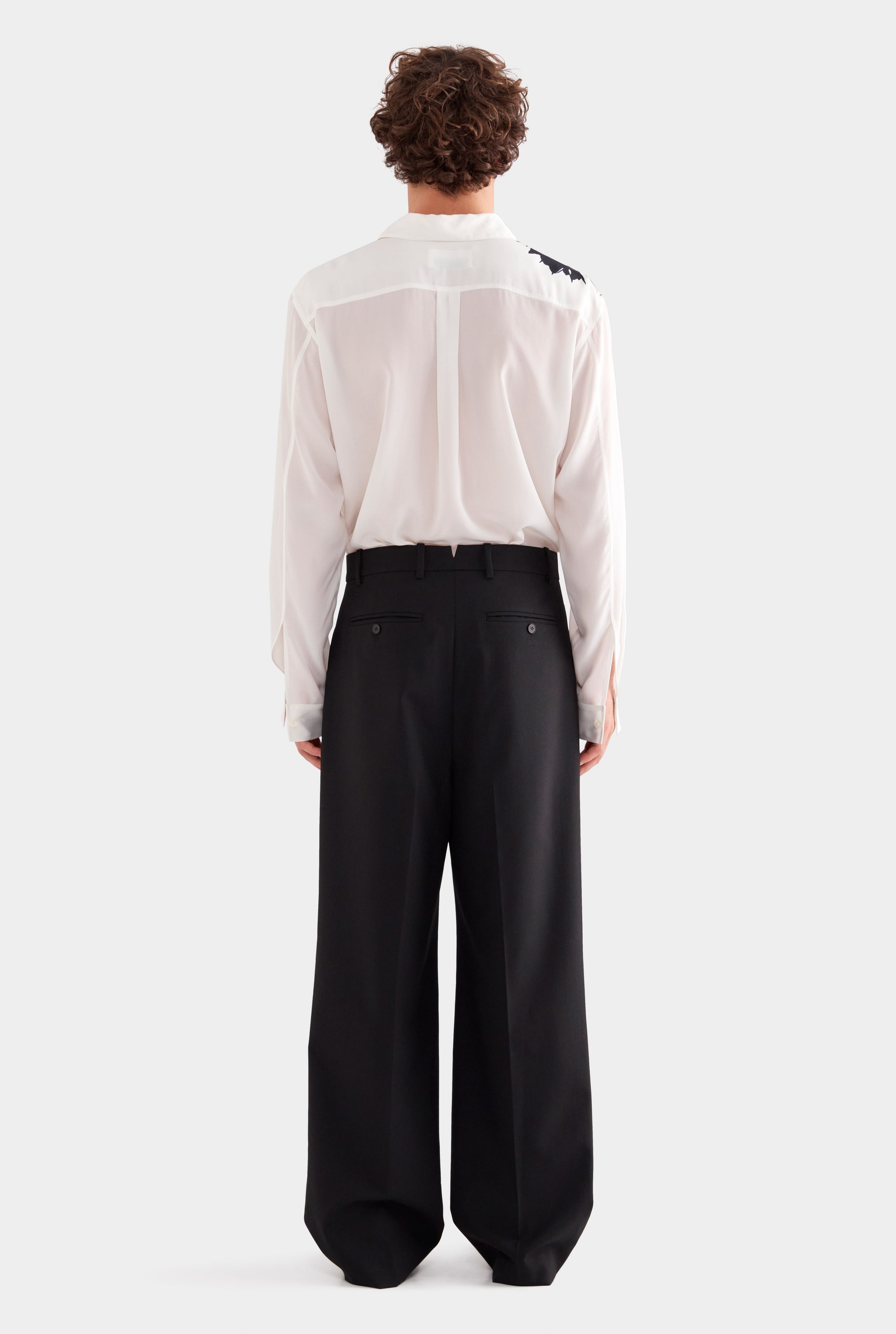 Relaxed Wool Suit Pant - Black