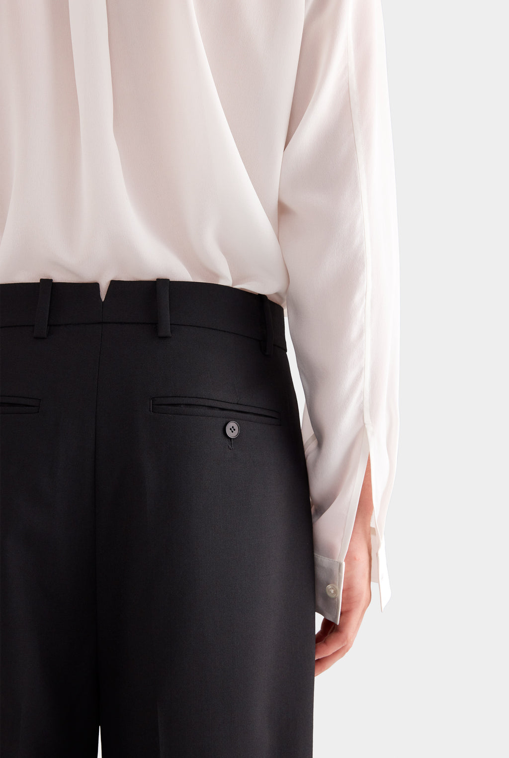 Relaxed Wool Suit Pant - Black