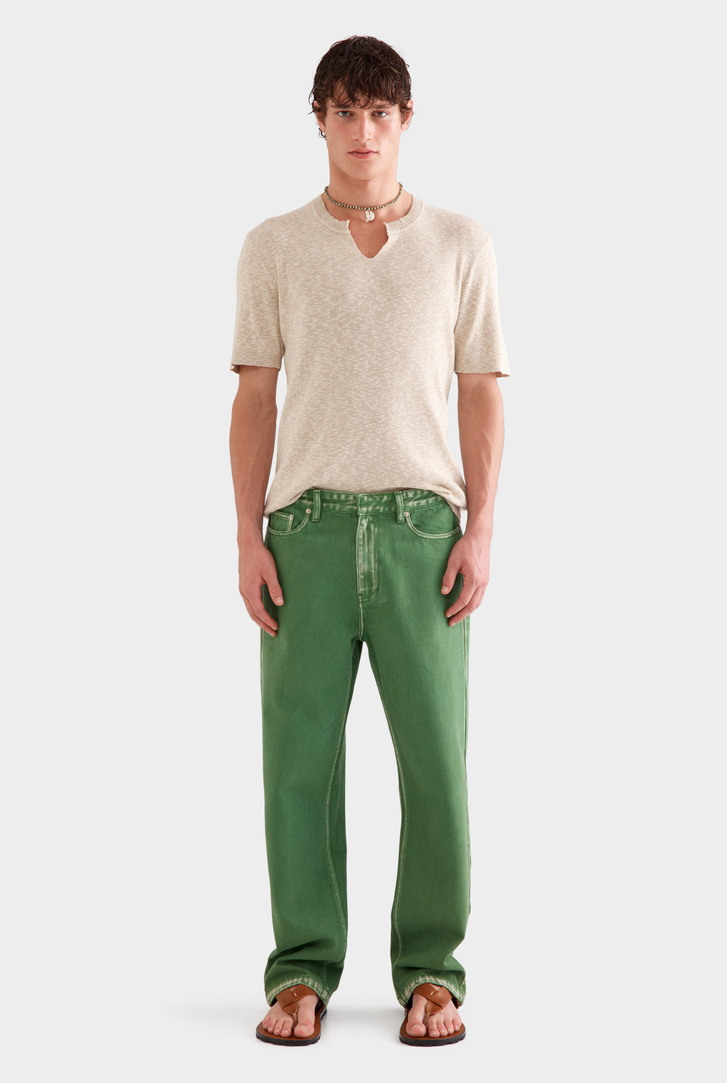 Straight Leg Denim Jean - Cactus