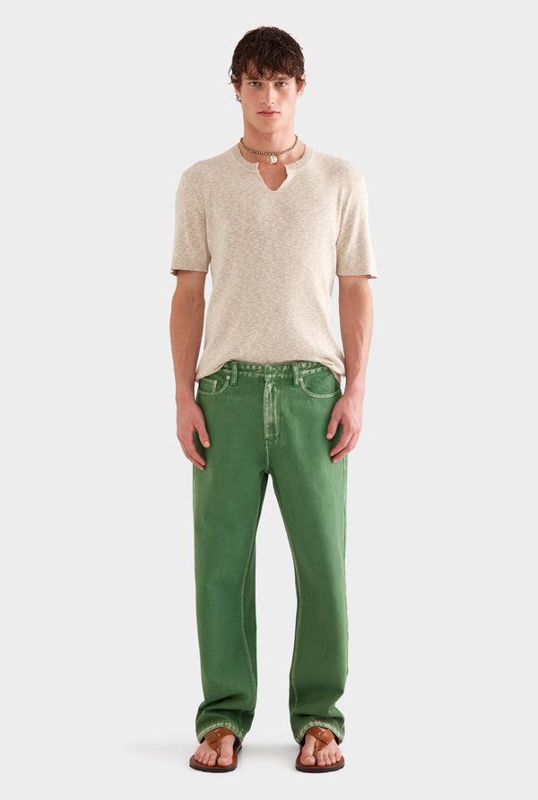 Straight Leg Denim Jean - Cactus