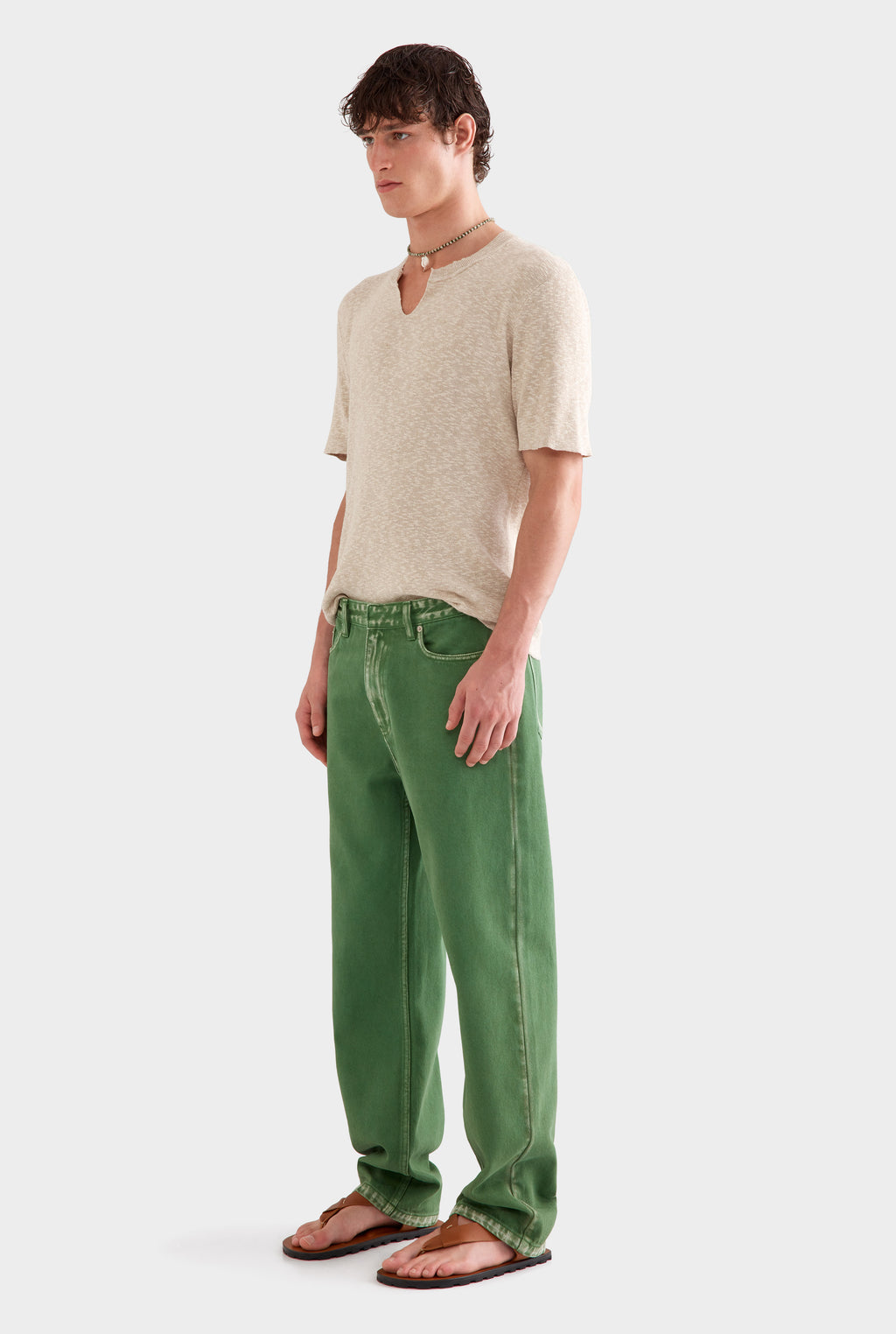 Straight Leg Denim Jean - Cactus