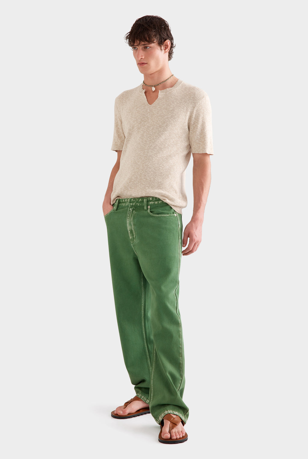 Straight Leg Denim Jean - Cactus