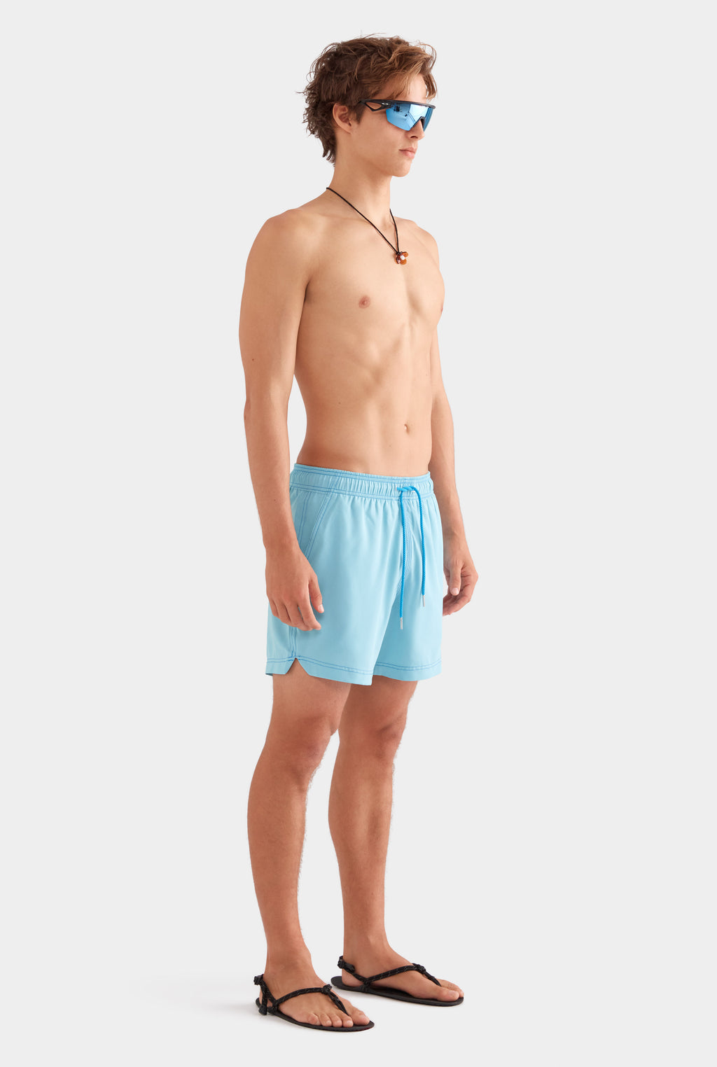 Solid Stretch Swim Short - Aqua Blue