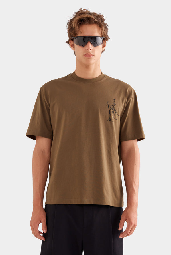 Standard Cotton T Shirt - Military Olive/Horse Stamp