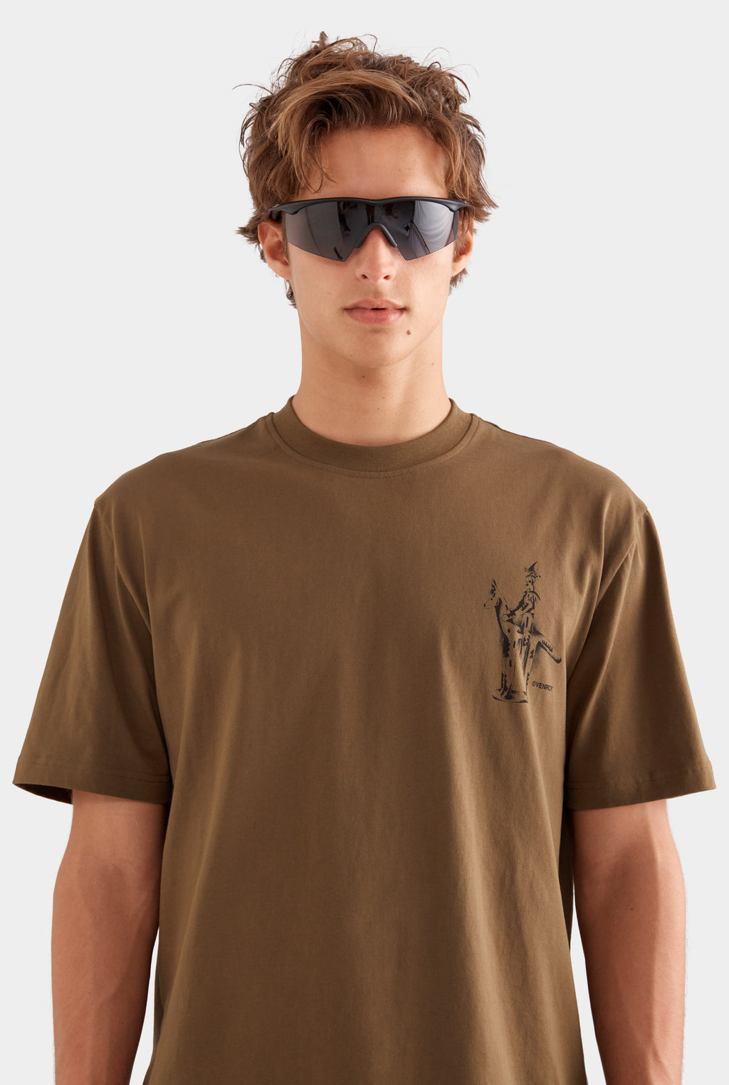 Standard Cotton T Shirt - Military Olive/Horse Stamp