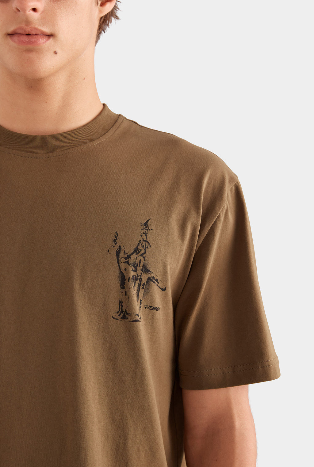 Standard Cotton T Shirt - Military Olive/Horse Stamp
