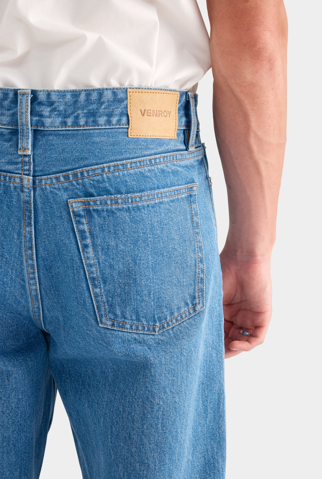 Straight Leg Denim Jean - Mid Blue