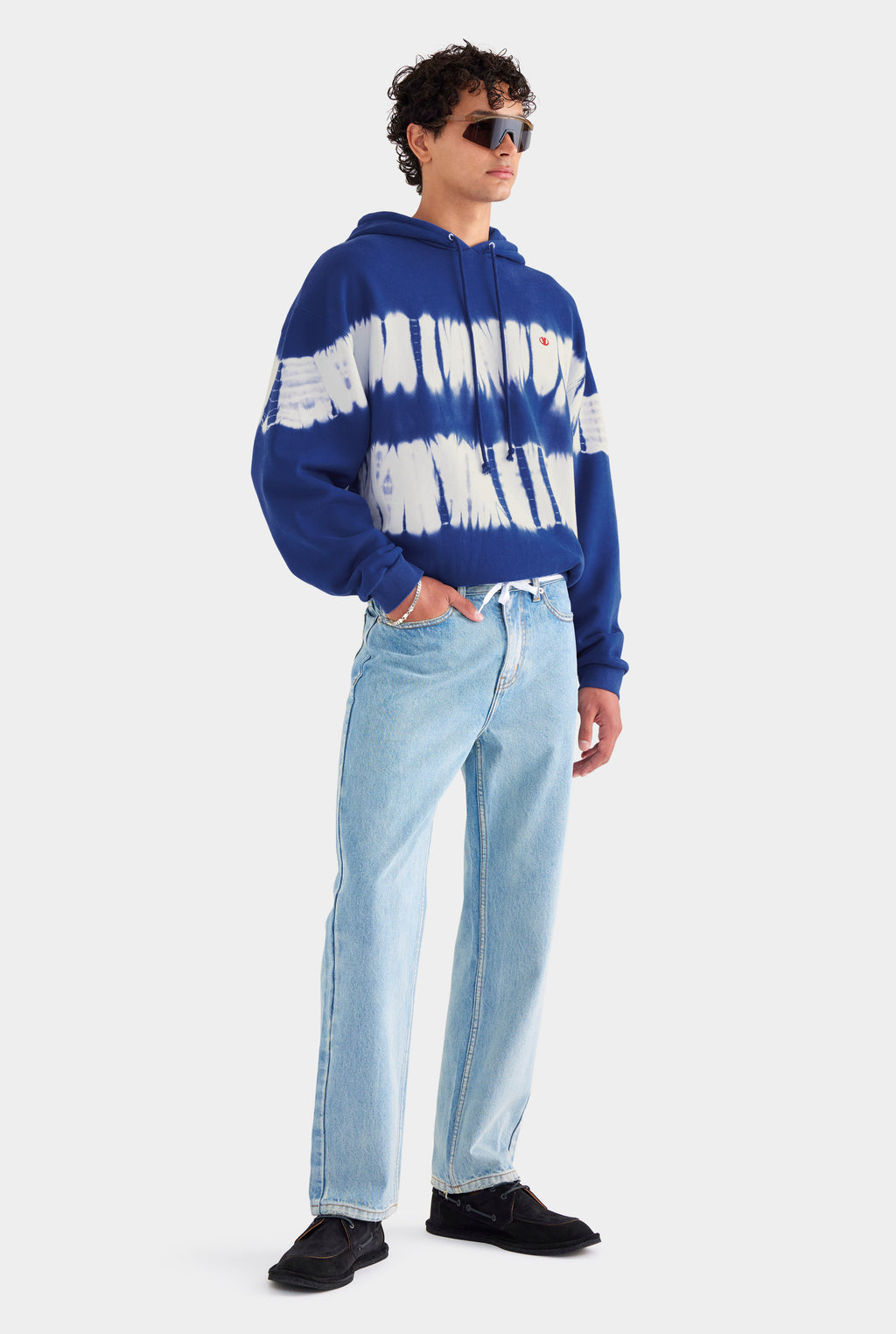 Tie Dye Heavy Weight Track Hoodie - Royal Blue Tie Dye