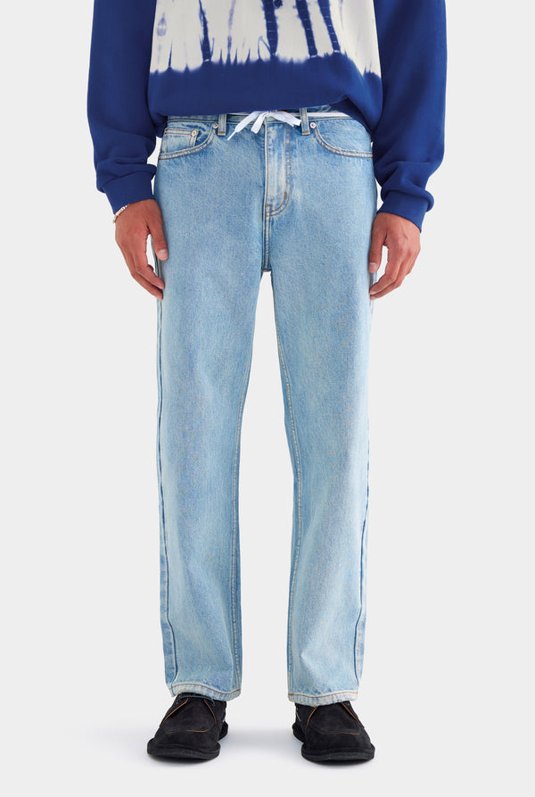 Straight Leg Denim Jean - Light Blue